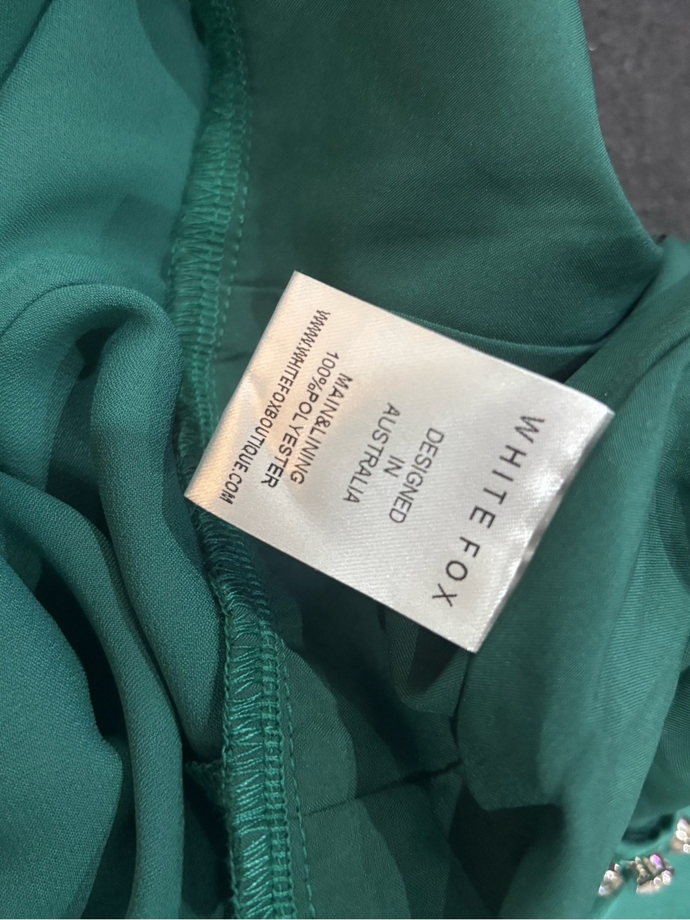 White Fox Boutique One In A Million Maxi Dress Emerald Sz S - Picture 13 of 14